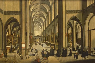 Interior of Antwerp cathedral with the Seven Sacraments